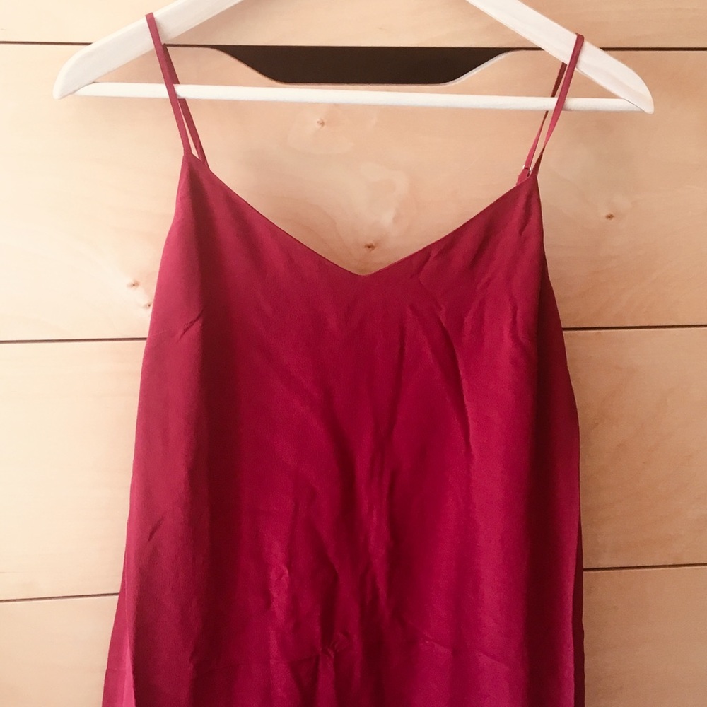 Madewell Red Eva Midi silk slip dress